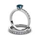 3 - Ronia Classic Blue and White Diamond Bridal Set Ring 