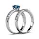 4 - Ronia Classic Blue and White Diamond Bridal Set Ring 