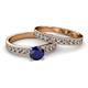 2 - Ronia Classic Blue Sapphire and Diamond Bridal Set Ring 
