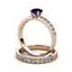 3 - Ronia Classic Blue Sapphire and Diamond Bridal Set Ring 