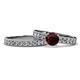 1 - Ronia Classic Red Garnet and Diamond Bridal Set Ring 