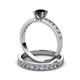 3 - Ronia Classic Black and White Diamond Bridal Set Ring 