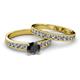 2 - Ronia Classic Black and White Diamond Bridal Set Ring 