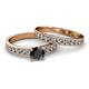 2 - Ronia Classic Black and White Diamond Bridal Set Ring 