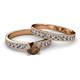 2 - Ronia Classic Smoky Quartz and Diamond Bridal Set Ring 