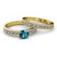 2 - Ronia Classic London Blue Topaz and Diamond Bridal Set Ring 