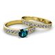 2 - Ronia Classic Blue and White Diamond Bridal Set Ring 