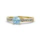 1 - Salana Classic Aquamarine and Diamond Engagement Ring 