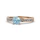 1 - Salana Classic Aquamarine and Diamond Engagement Ring 