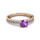 2 - Salana Classic Amethyst and Diamond Engagement Ring 