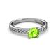 2 - Salana Classic Peridot and Diamond Engagement Ring 