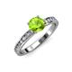 3 - Salana Classic Peridot and Diamond Engagement Ring 
