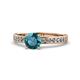 1 - Salana Classic London Blue Topaz and Diamond Engagement Ring 