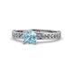 1 - Salana Classic Aquamarine and Diamond Engagement Ring 