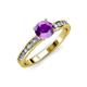 3 - Salana Classic Amethyst and Diamond Engagement Ring 