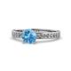 1 - Salana Classic Blue Topaz and Diamond Engagement Ring 