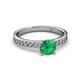 2 - Salana Classic Emerald and Diamond Engagement Ring 