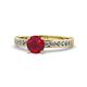 1 - Salana Classic Ruby and Diamond Engagement Ring 