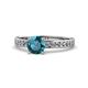 1 - Salana Classic London Blue Topaz and Diamond Engagement Ring 