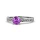 1 - Salana Classic Amethyst and Diamond Engagement Ring 