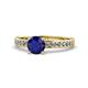 1 - Salana Classic Blue Sapphire and Diamond Engagement Ring 