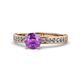 1 - Salana Classic Amethyst and Diamond Engagement Ring 