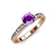 3 - Salana Classic Amethyst and Diamond Engagement Ring 