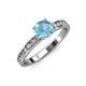 3 - Salana Classic Blue Topaz and Diamond Engagement Ring 