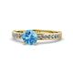 1 - Salana Classic Blue Topaz and Diamond Engagement Ring 