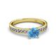 2 - Salana Classic Blue Topaz and Diamond Engagement Ring 