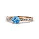 1 - Salana Classic Blue Topaz and Diamond Engagement Ring 