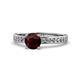 1 - Salana Classic Red Garnet and Diamond Engagement Ring 