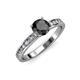 3 - Salana Classic Black and White Diamond Engagement Ring 