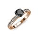3 - Salana Classic Black and White Diamond Engagement Ring 
