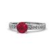 1 - Salana Classic Ruby and Diamond Engagement Ring 
