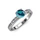 3 - Salana Classic London Blue Topaz and Diamond Engagement Ring 