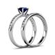 4 - Salana Classic Blue Sapphire and Diamond Bridal Set Ring 