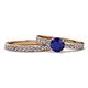 1 - Salana Classic Blue Sapphire and Diamond Bridal Set Ring 