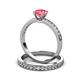 3 - Salana Classic Pink Tourmaline and Diamond Bridal Set Ring 