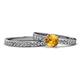 1 - Salana Classic Citrine and Diamond Bridal Set Ring 