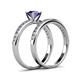 4 - Salana Classic Iolite and Diamond Bridal Set Ring 