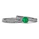 1 - Salana Classic Emerald and Diamond Bridal Set Ring 