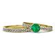 1 - Salana Classic Emerald and Diamond Bridal Set Ring 