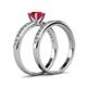 4 - Salana Classic Ruby and Diamond Bridal Set Ring 