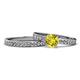 1 - Salana Classic Yellow and White Diamond Bridal Set Ring 