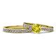 1 - Salana Classic Yellow and White Diamond Bridal Set Ring 