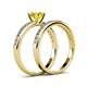 4 - Salana Classic Yellow and White Diamond Bridal Set Ring 