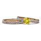 1 - Salana Classic Yellow and White Diamond Bridal Set Ring 