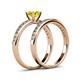 4 - Salana Classic Yellow and White Diamond Bridal Set Ring 