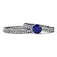 1 - Salana Classic Blue Sapphire and Diamond Bridal Set Ring 